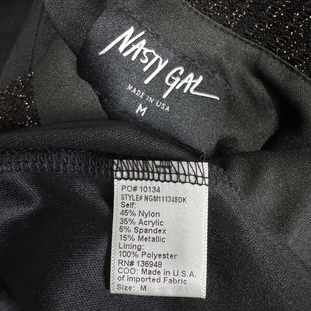 Nasty Gal Black and Gold Halter Dress, Size Medium - Picture 8 of 8